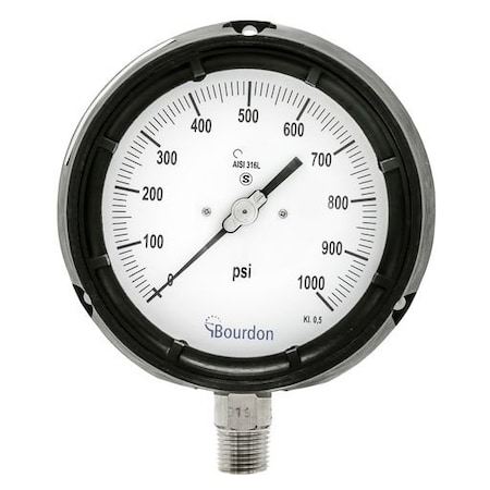 Bourdon 4.5 in. 0/1000 PSI 1/2 in. NPT LM AHG6-A62.H30